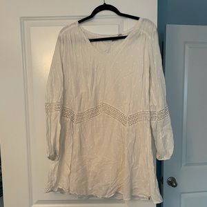 White Roxy gauzy mini dress large